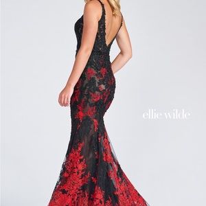 Ellie Wilde One of a Kind Unique Black and Red Prom/Formal Dress